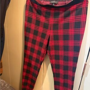 Talbots Red and Black Plaid Ankle Pants